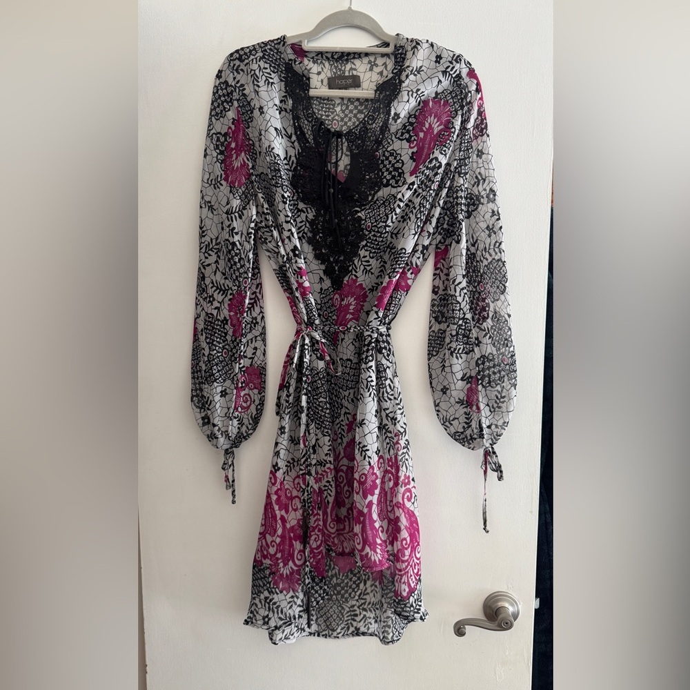 Floral Print Dress with Tie Waist